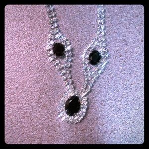 Black and rhinestone necklace